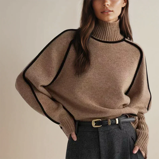 A trendy turtleneck sweater for a modern look